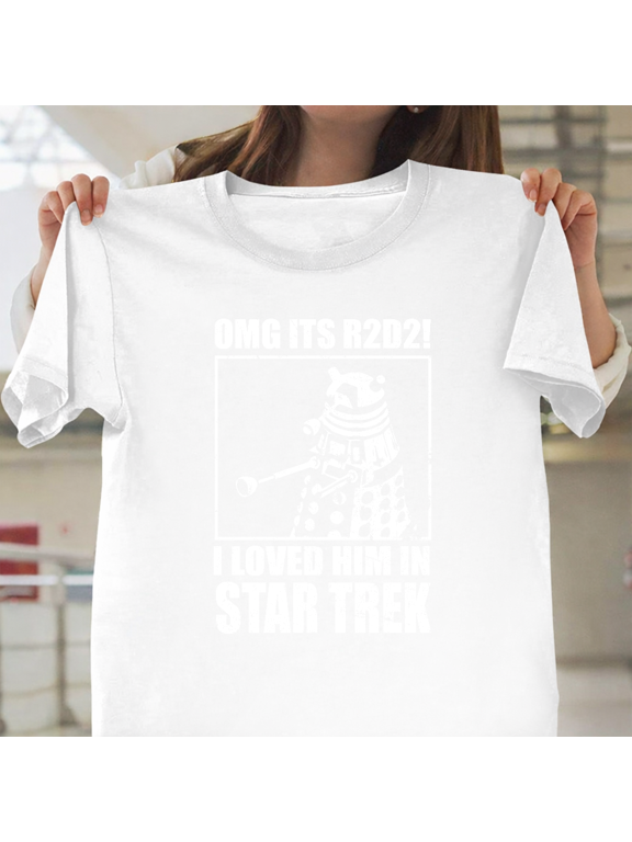 Omg Its R2-D2 Funny Dalek Sci Fi Mashup Graphic Unisex T-Shirt, up to size 3XL.