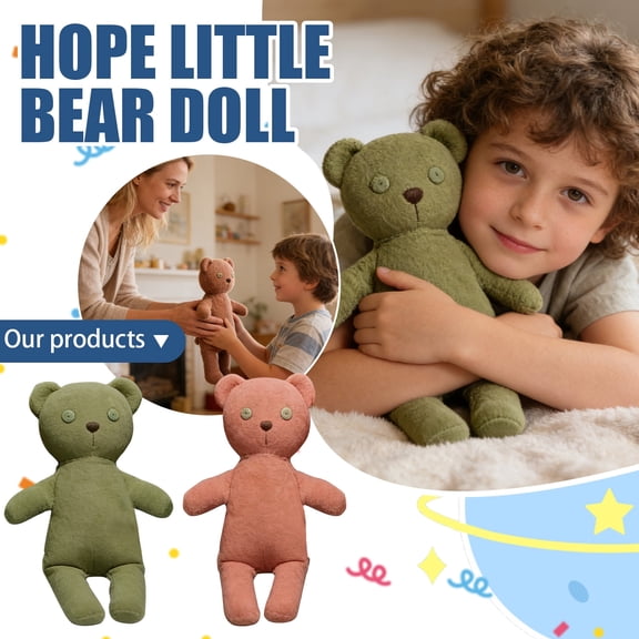 Omi_D Bear Vintage Style Felt Omi_D Bear - 9.8 Inch Pink Plush Stuffed Animal Toy for Collectors Home Display Pink+Green (2Pc)