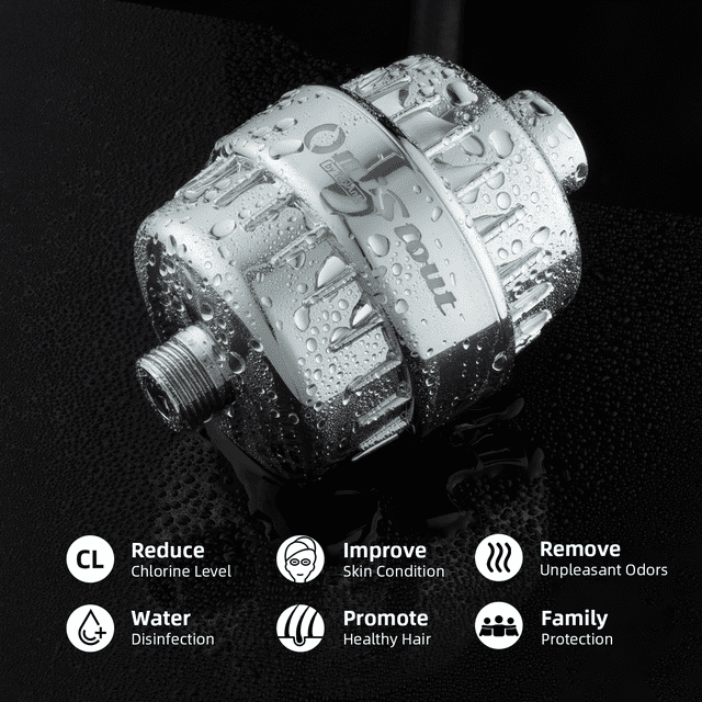 OmiStout 15 Stage Shower Filter for Hard Water, 2 Cartridges Included