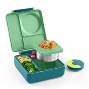OmieBox Bento Box for Kids - Insulated Bento Lunch Box with Leak Proof Thermos Food Jar - 3 Compartments, Two Temperature Zones - Meadow by OmieLife