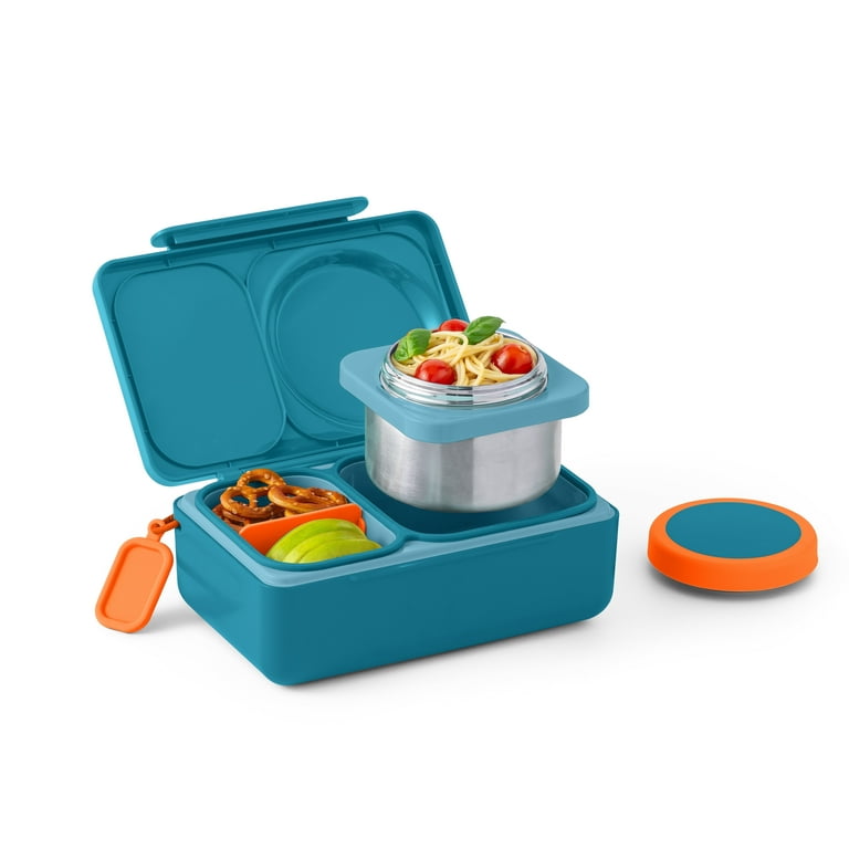 OmieBox UP is an Insulated Bento Lunch Box with a 12oz Thermos Teal Green  by OmieLife