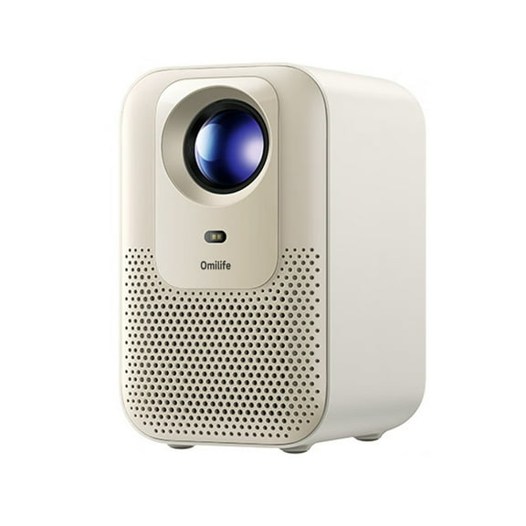 Omilife Mini beam projectors, Mini Projector with Bluetooth, USB and SD Media Ports, Includes Remote, White