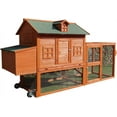 thumbnail image 1 of Omitree NEW 98" Wheel Solid Wood Chicken Coop Backyard Hen House 4-6 Chickens with Nesting Box, 1 of 9