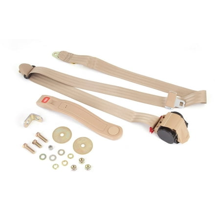 Omix-Ada by RealTruck | 13202.22 | Seat Belt, 3 Point, Tan | Compatible with 1976-1995 Jeep CJ5 / Wrangler YJ
