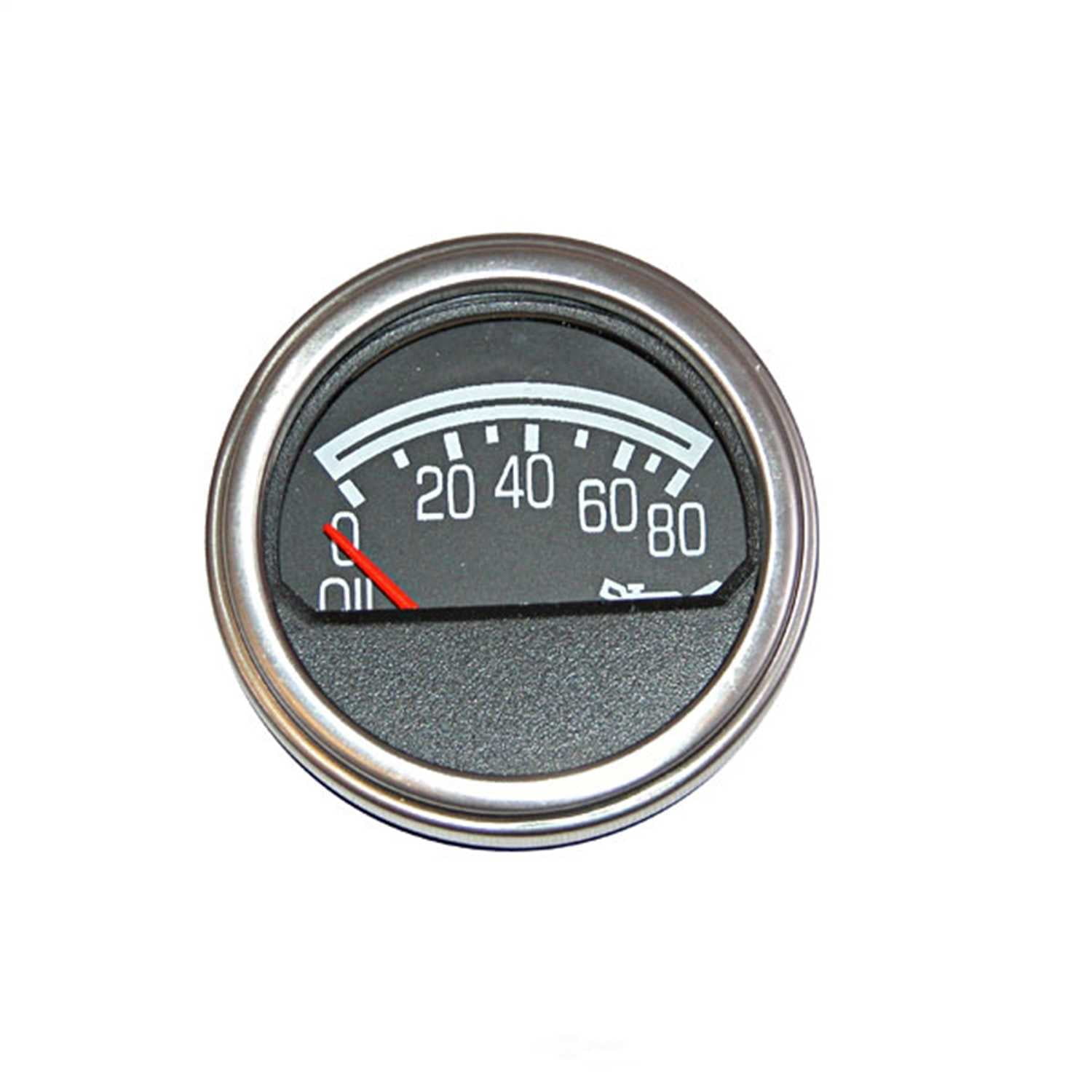 Omix 17215.04 Engine Oil Pressure Gauge, OE Replacement Electrical Black Face w/Red Pointer