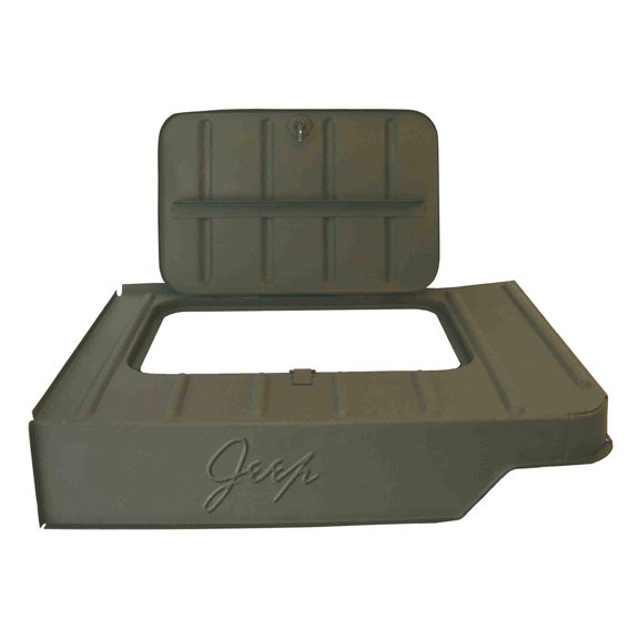 Omix-Ada by RealTruck | DMC-3227K | Tool Compartment, Jeep Script | OE Reference: CRP076 | Compatible with 1946-1975 Willys / Jeep CJ