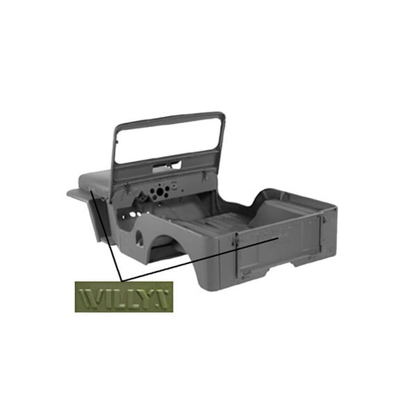 Omix Body Tub Kit with Willys Script 49-53 Willys CJ3A
