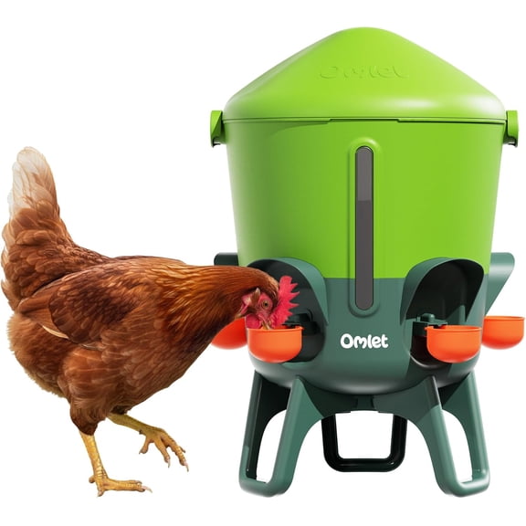 Omlet Insulated Chicken Waterer, 3 Gallon | Stay-Clean Automatic Water Dispenser for Chickens | BPA-Free | Anti-Roost Domed Lid | Includes 5 Cups & Nipples | Eglu Green