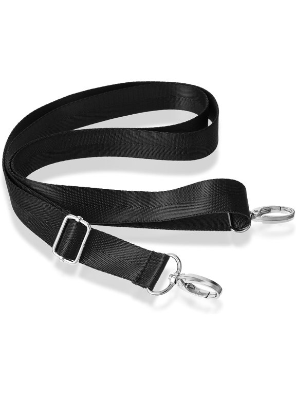 1 Inch Wide Replacement Purse Strap, Adjustable Nylon Crossbody Shoulder Strap with Silver Clips for Handbags, Briefcases, Laptops, Luggage and Camera Bags
