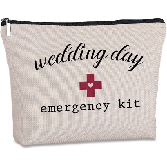 Omlopp Bridal Shower Travel Makeup Bag & Wedding Emergency Kit for Bride to Be, Sister, Best Friend, Engagement