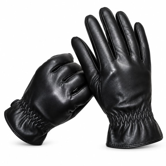 Omlopp Kids' Genuine Sheepskin Leather Winter Gloves, Warm Gloves for Boys and Girls, Soft Cold Weather Handwear