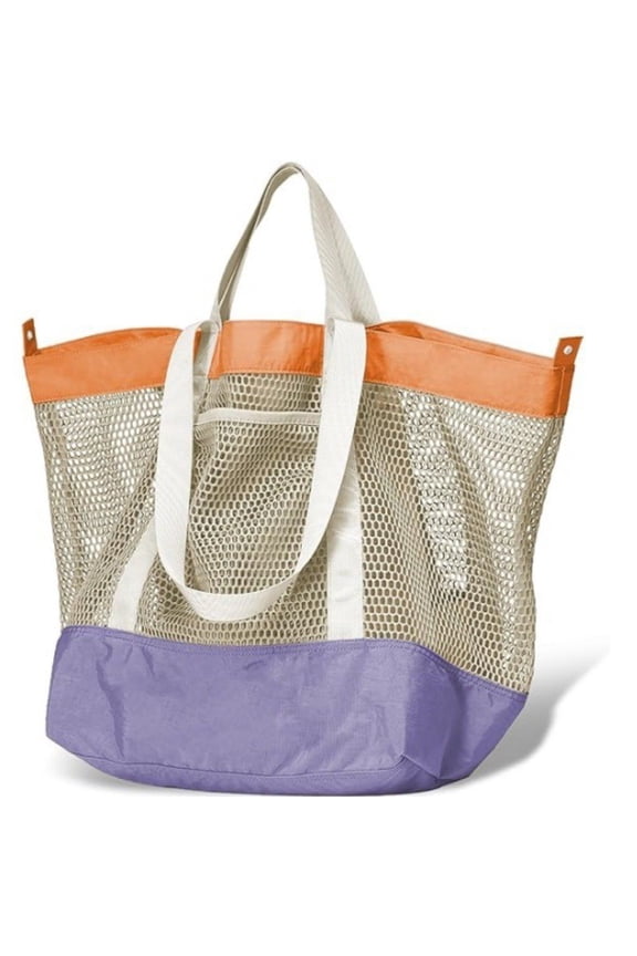 Mesh Beach Bag for Women - XXL 28L Foldable Tote, Sandproof Waterproof Bottom, Zippered Top, 7 Pockets, Lightweight Packable Pool Swim Bag for Travel, Cruise, Vacation