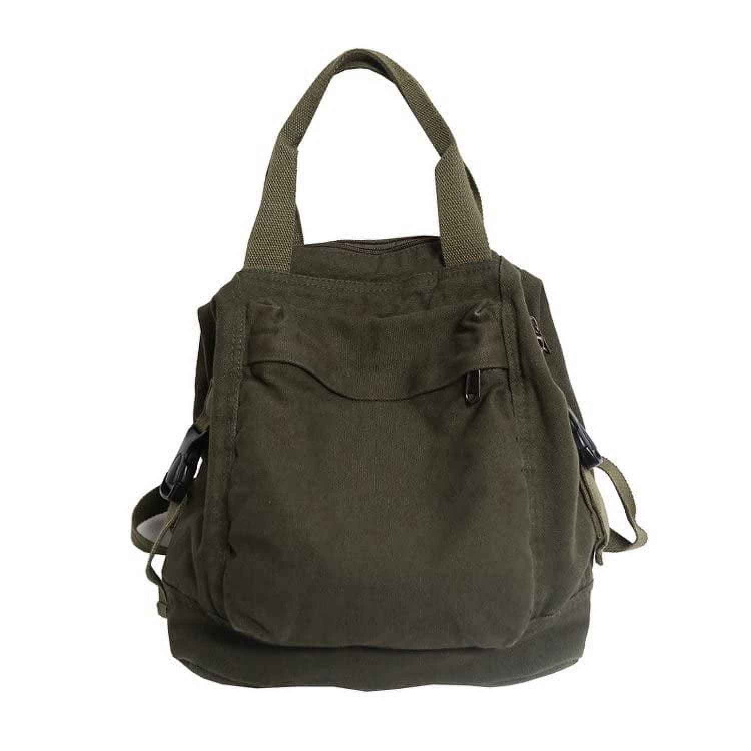 Omlopp Small Boho Canvas Backpack for Women Vintage Style 
