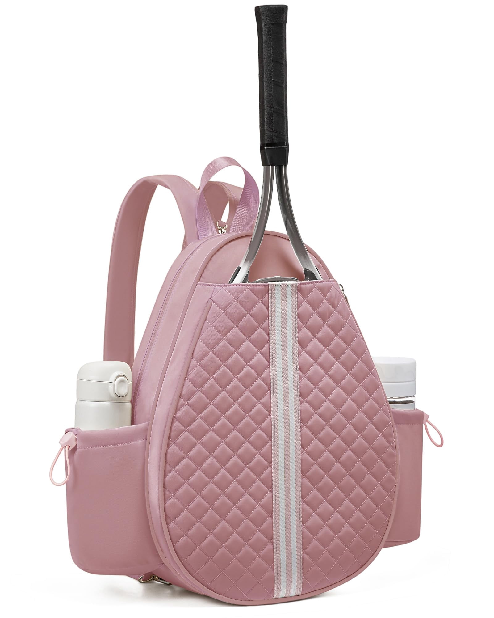 Omlopp Tennis Bag, Quilted Tennis Sling Crossbody Backpack, Water Resistant Tennis Racket Bags for Women Men, Suitable for Pickleball Tennis Badminton
