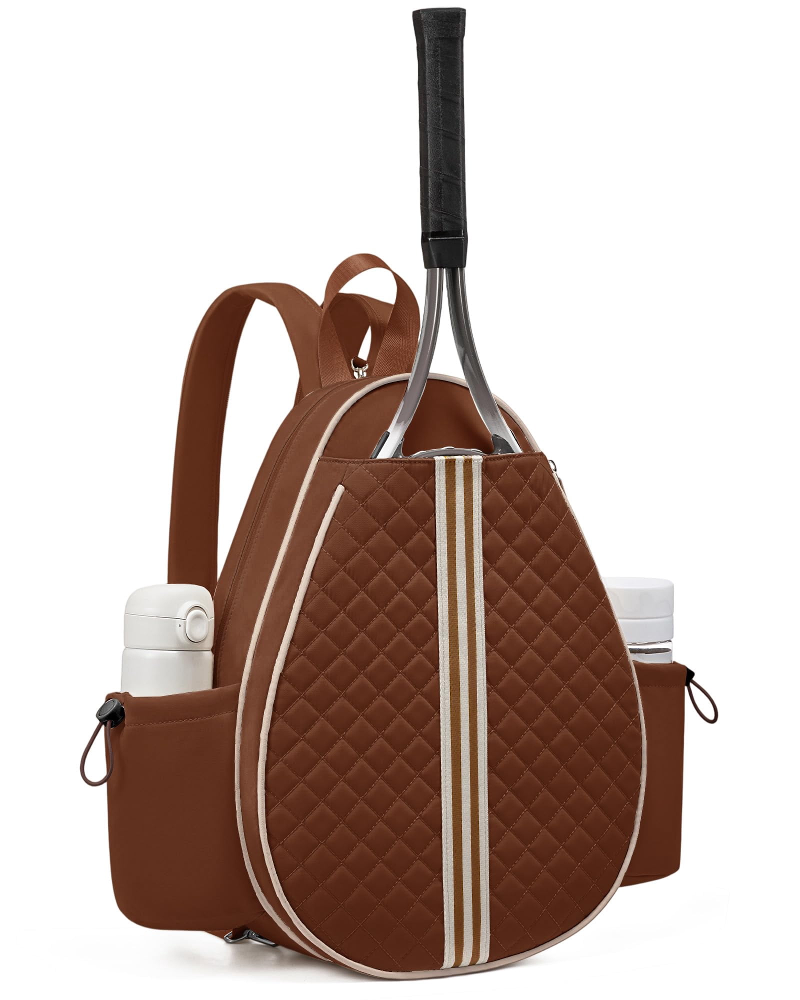 Omlopp Tennis Bag, Quilted Tennis Sling Crossbody Backpack, Water Resistant Tennis Racket Bags for Women Men, Suitable for Pickleball Tennis Badminton