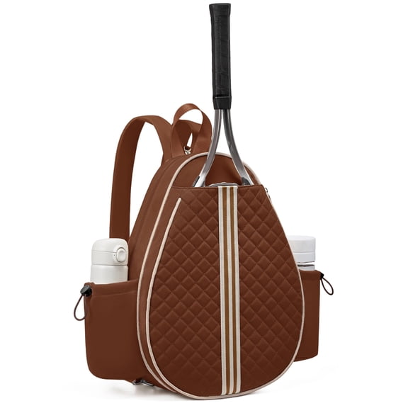 Omlopp Tennis Bag, Quilted Tennis Sling Crossbody Backpack, Water Resistant Tennis Racket Bags for Women Men, Suitable for Pickleball Tennis Badminton