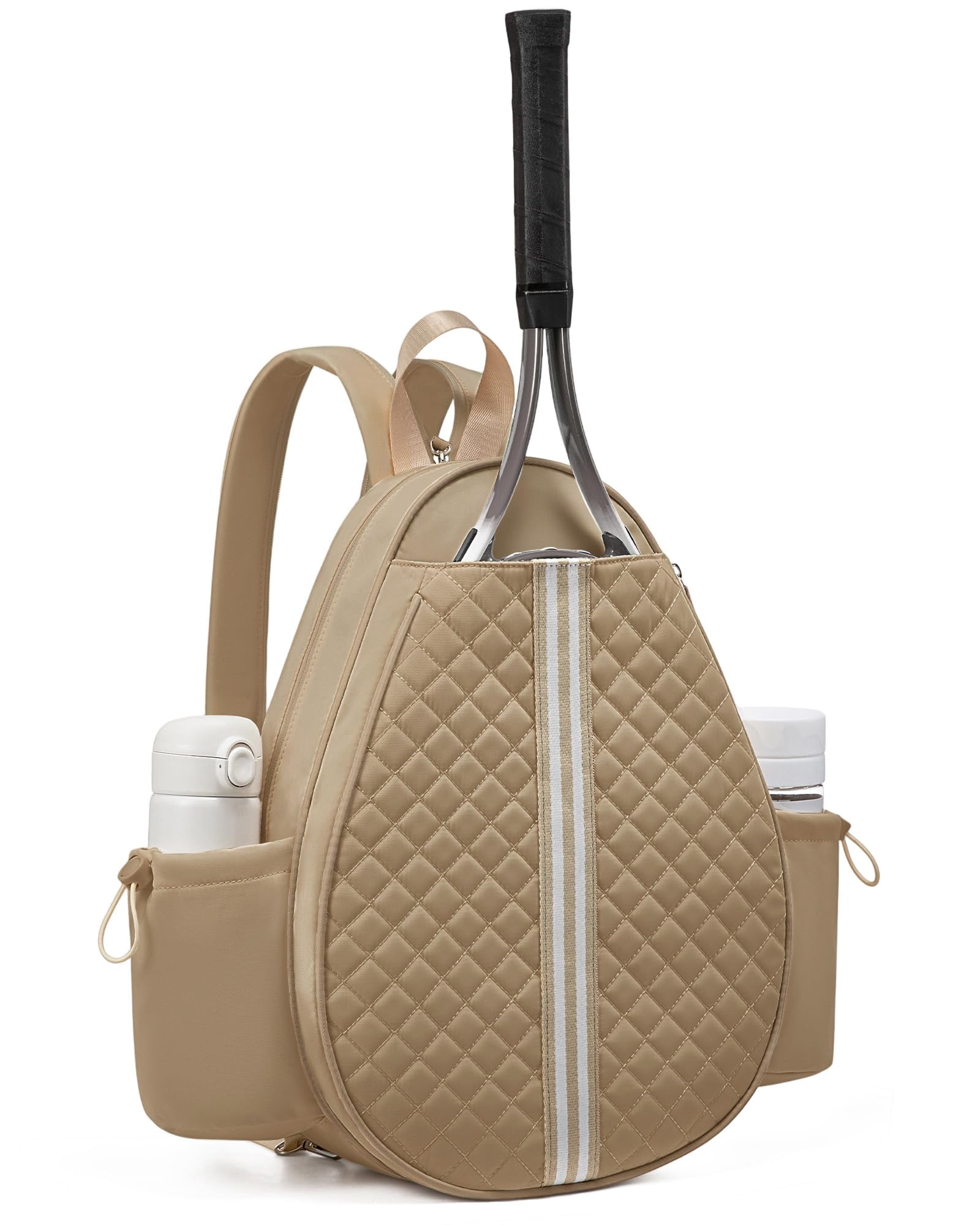 Omlopp Tennis Bag, Quilted Tennis Sling Crossbody Backpack, Water Resistant Tennis Racket Bags for Women Men, Suitable for Pickleball Tennis Badminton