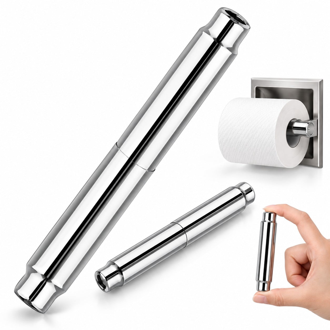 Omlopp Toilet Paper Holder Replacement Roller, Stainless Steel Spring ...