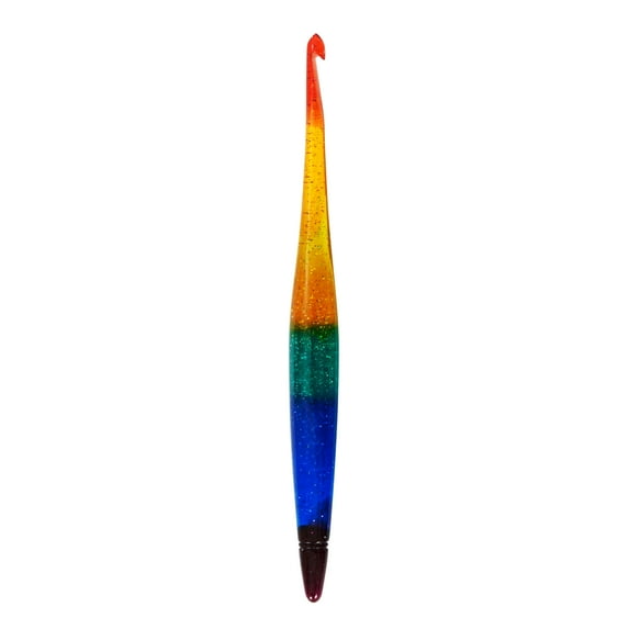 Ommi Ergonomic Handle Crochet Hooks | Handcrafted 6.5’’ Crochet Hook | Knitting Needle, Craft Yarn Weave | Best Gift! (4.5 mm, Rainbow)