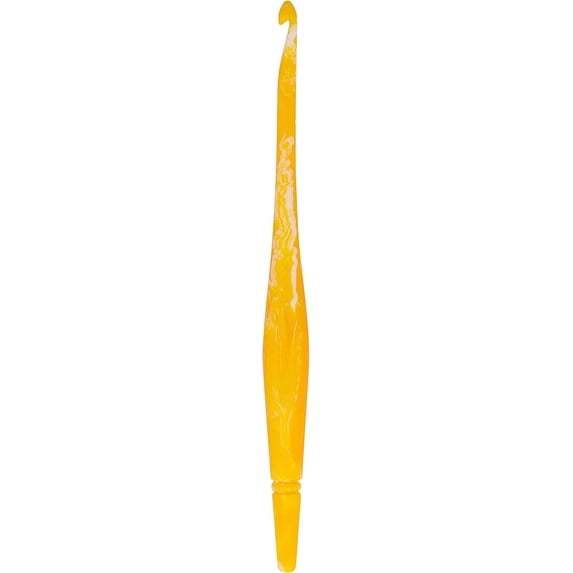 Ommi Ergonomic Handle Crochet Hooks | Handcrafted 7’’ Crochet Hook | Knitting Needle, Craft Yarn Weave | Best Gift! (Yellow, 6 mm)
