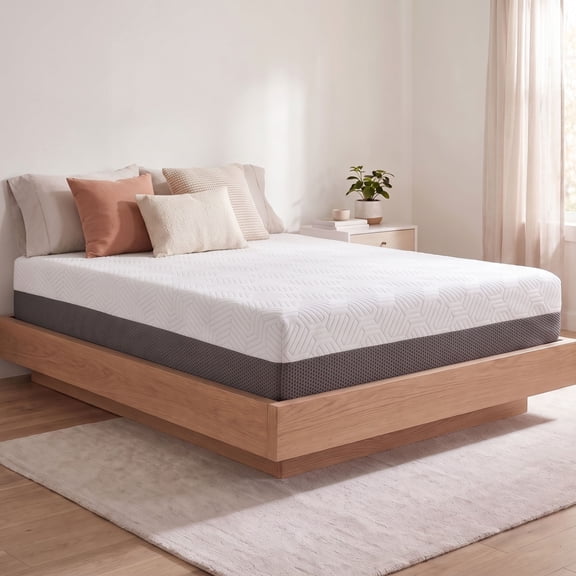 Omne Sleep 10 Inch Medium Firm Twin Gel Memory Foam Mattress with Cooling Temperature Regulating Cover, Pressure Relieving Bed in a Box