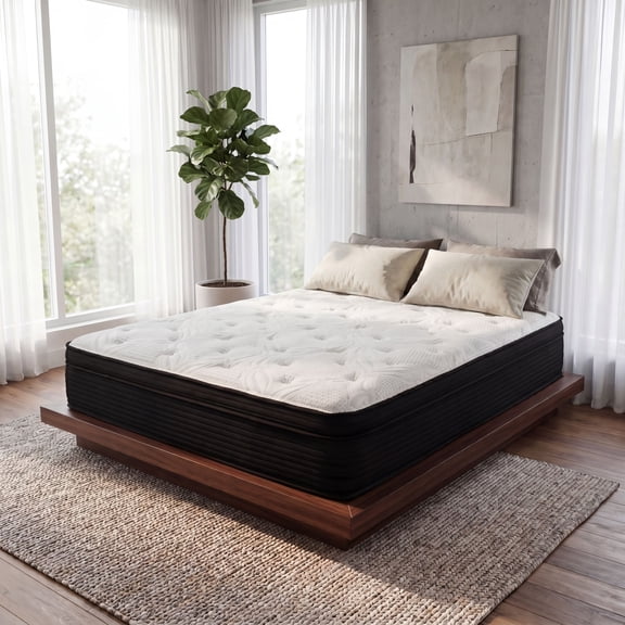 Omne Sleep 13 in. Queen Plush Hybrid Mattress with Pocketed Coils & Phase-Change Cooling Fabric