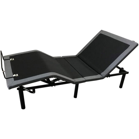 Omne Sleep Head/Foot Zero Gravity Adjustable Bed Bed Frame Base TwinXL in Black/Gray