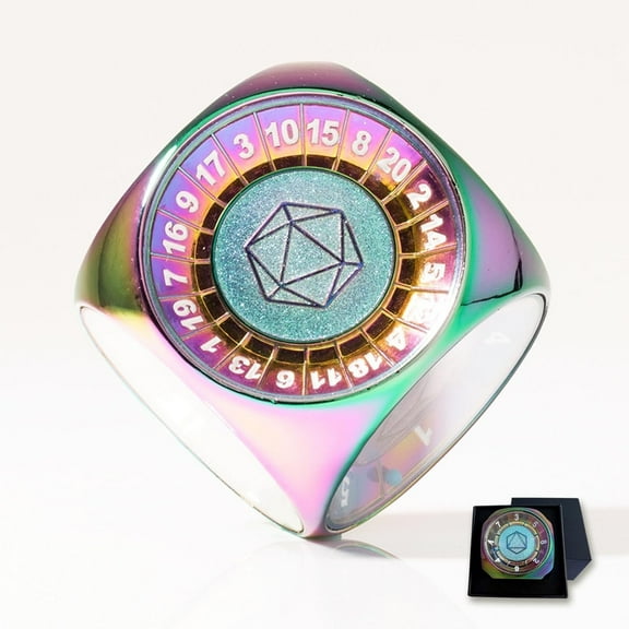 Omni Dice 15-in-1 Rainbow Metal Dice Cube for DND, Multi-Color Premium Dice Set for Dungeons & Dragons, TRPG & Tabletop RPG Games