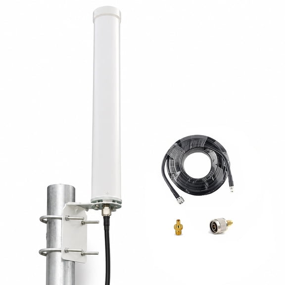 12dBi Outdoor Omni-Directional 4G 5G LTE Antenna, 698-3800MHz, TS9 to SMA, for Router Modem Signal Booster