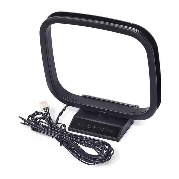 Omni Directional AM FM Radio Loop Antenna Foldable Base Plug Play HiFi Stereo Receiver Aerial
