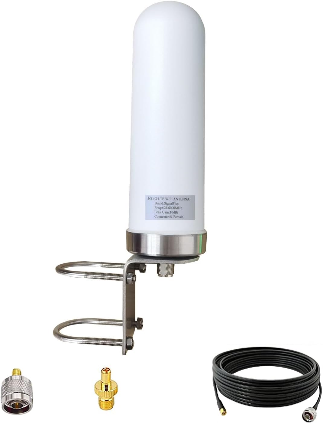 Omni Directional Outdoor 4G 5G LTE Antenna with Higher Gain Longer Range, 10dBi Reception Range