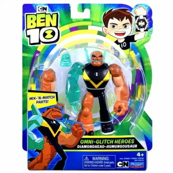 Omni Glitch Heroes Diamondhead-Humungousaur Ben 10 Action Figure 5.5"