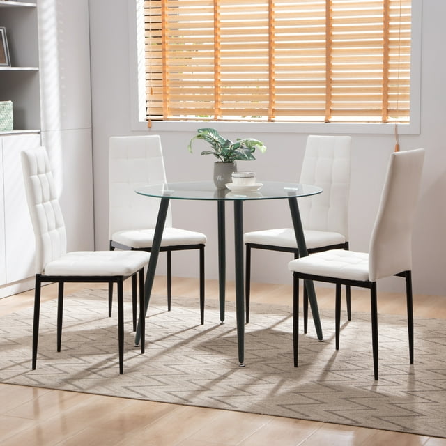 Omni House 5 Piece Round Dining Table Set, Modern Dining Room Table Set ...