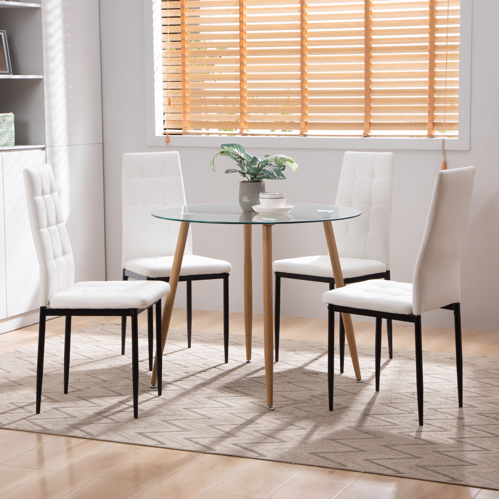 Omni House 5 Piece Round Dining Table Set, Modern Dining Room Table Set ...