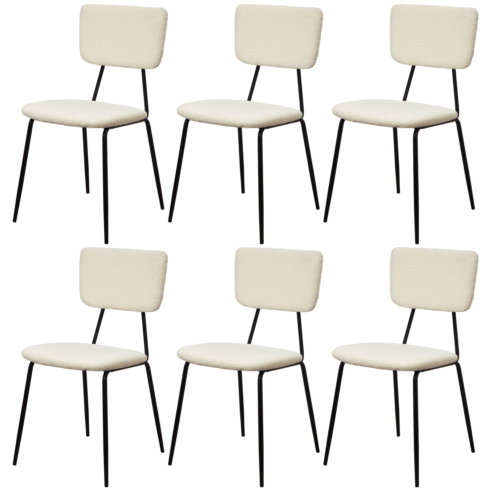 Omni House Dining Chairs Set of 6,Modern Kitchen Chairs with Metal Base
