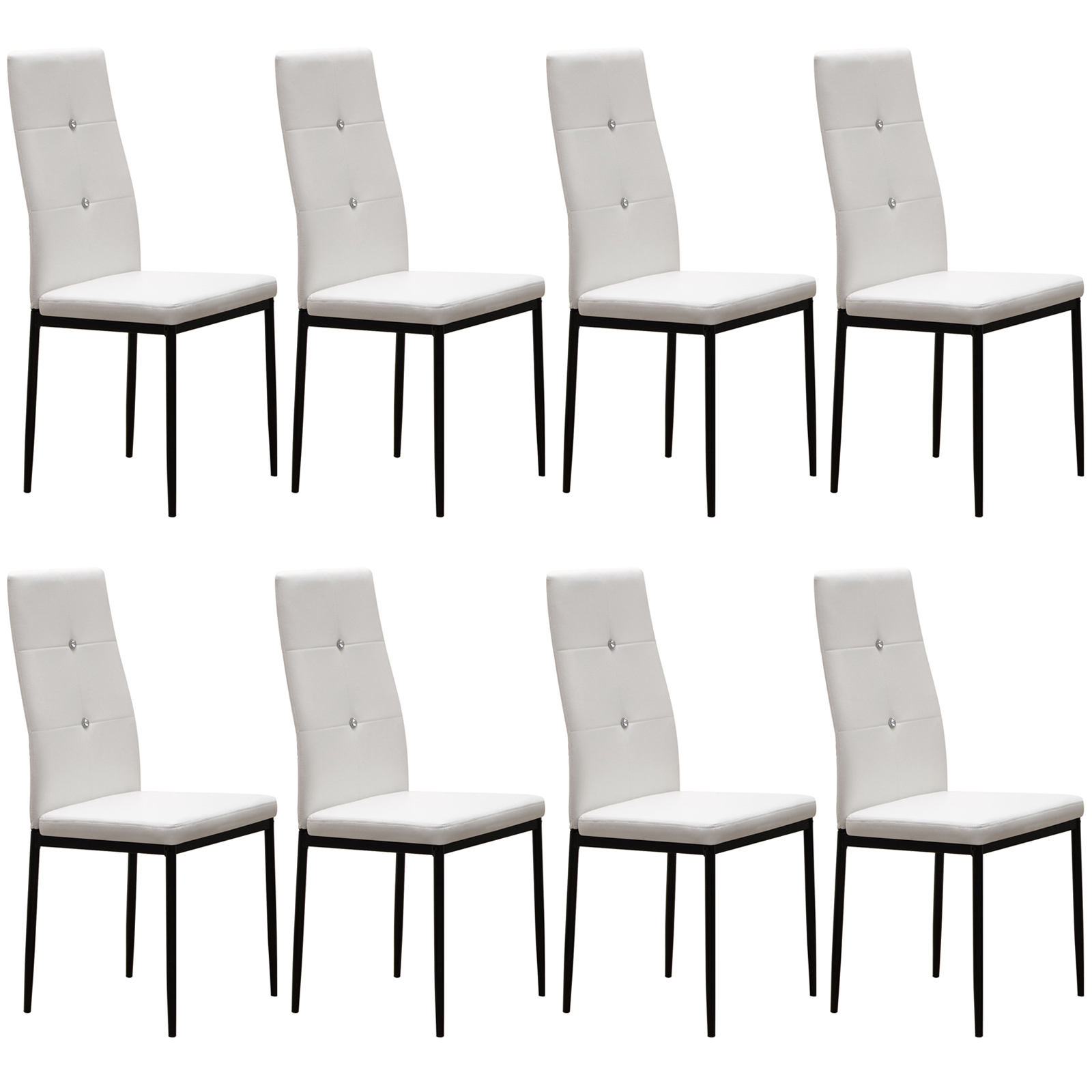 Omni House Dining Chairs Set of 8,Faux Leather Padded Seat Kitchen ...