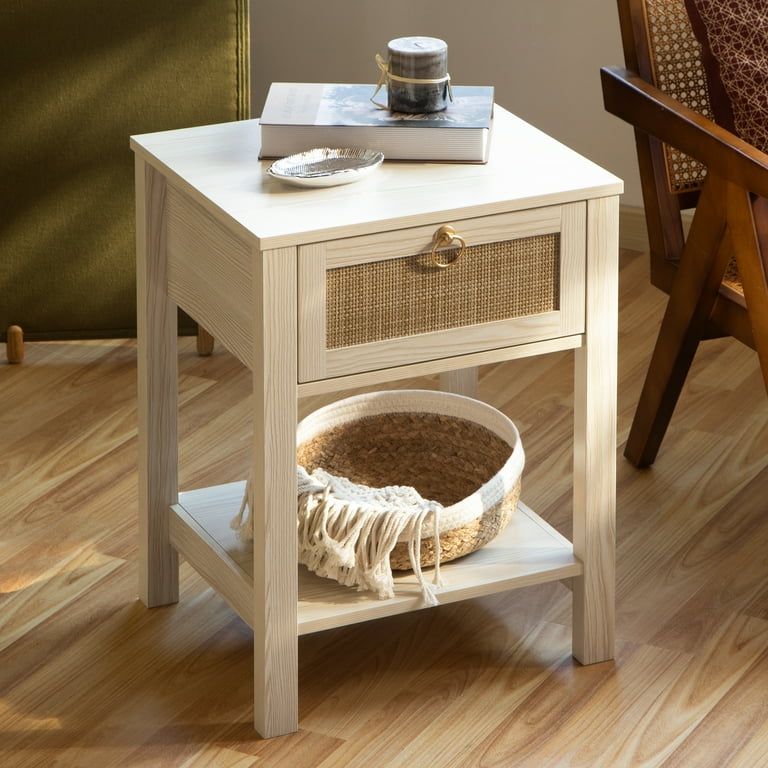 White boho sale bedside table