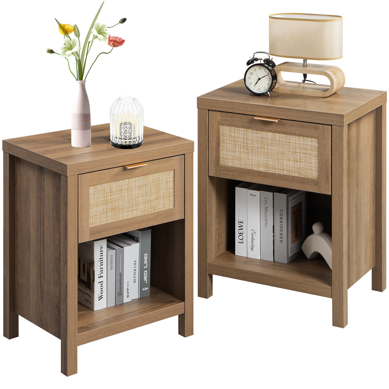 Bathroom Storage Table, 2021 Upgraded Bedroom Night Table with Drawer