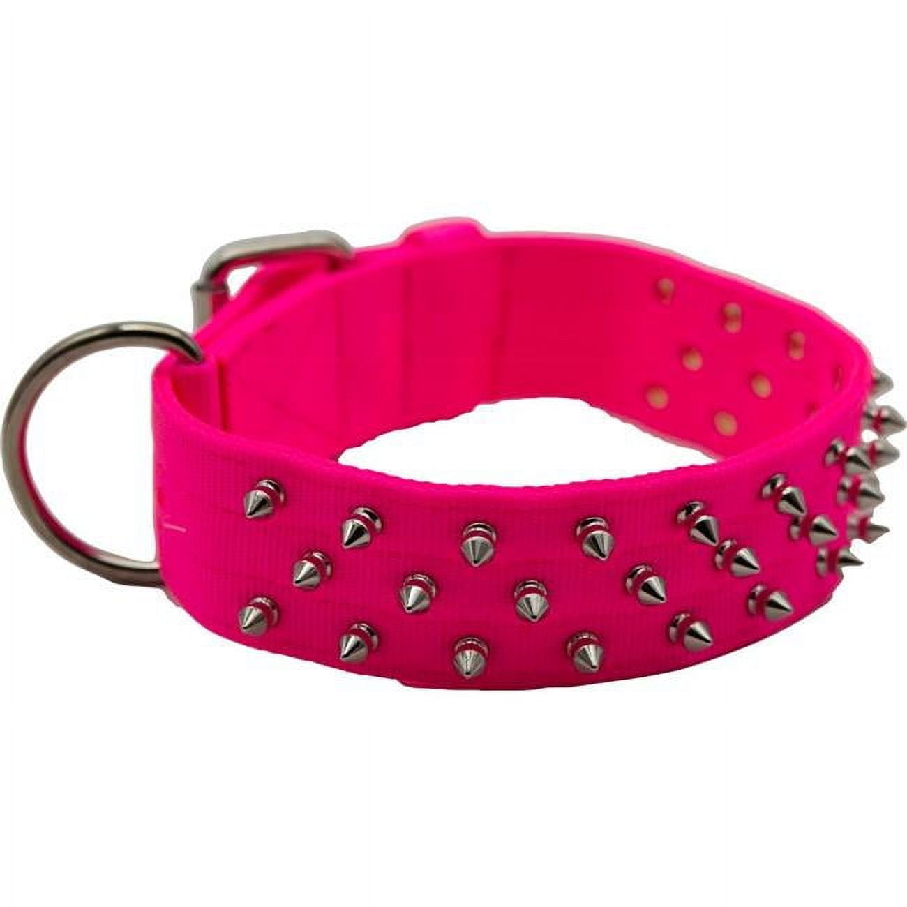 Omni Pet 205NFK-NPK25 25 in. Bravo Nylon Spiked Dog Collar - Neon