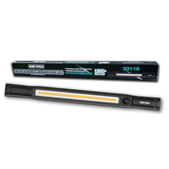 Underhood Work Light OMNI TOOLS Rechargeable 1200 Lumen Magnetic LED – Magnetic Mount, Adjustable Brightness, 360° Rotating Hooks, USB-C Charging – 33118