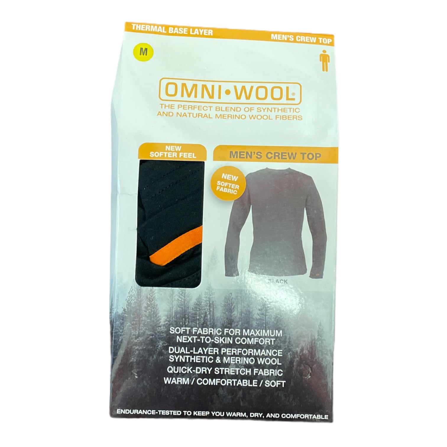 Omni-Wool Men's Warm Thermal Base Soft Long Sleeve Layer Crew Top