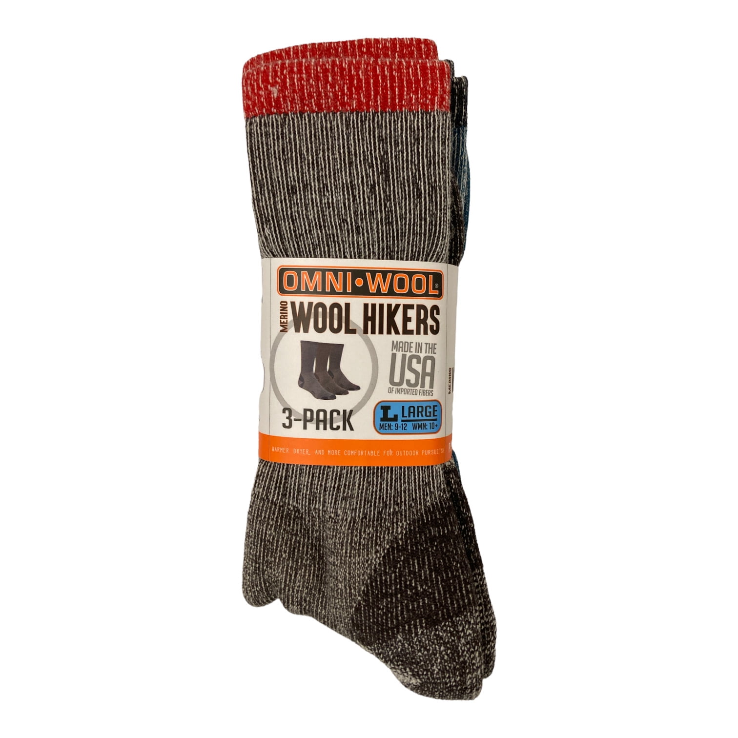 Omni Wool Unisex Merino Wool MultiSport Warm Hikers Hunting Socks, 3