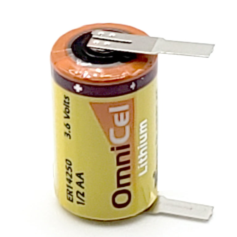 OmniCel ER14250 3.6V 1/2AA Lithium High Energy Battery Tabs Utility  Telematics