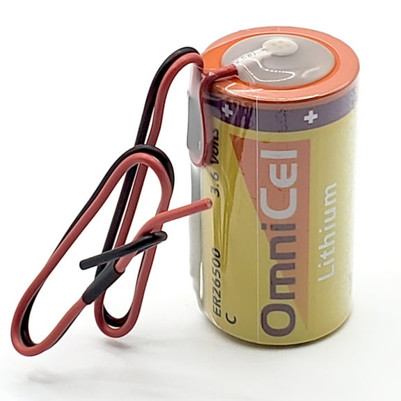 OmniCel ER26500 3.6V 8.5Ah Sz C Lithium Battery Wire Leads RFID AMR