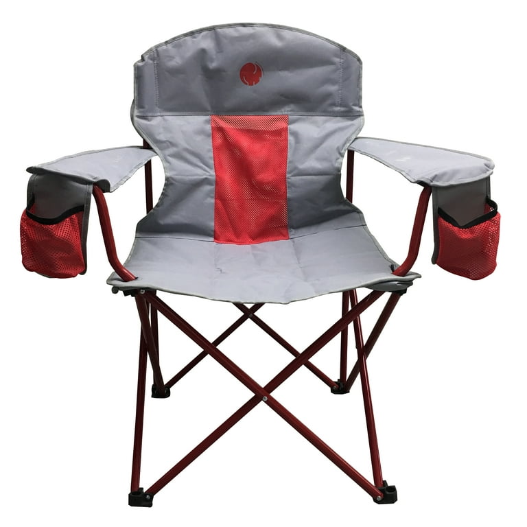 OmniCore Designs New Standard 300 lbs. Capacity Oversized Heavy Duty Padded Mesh Quad Folding Camp Chair Walmart