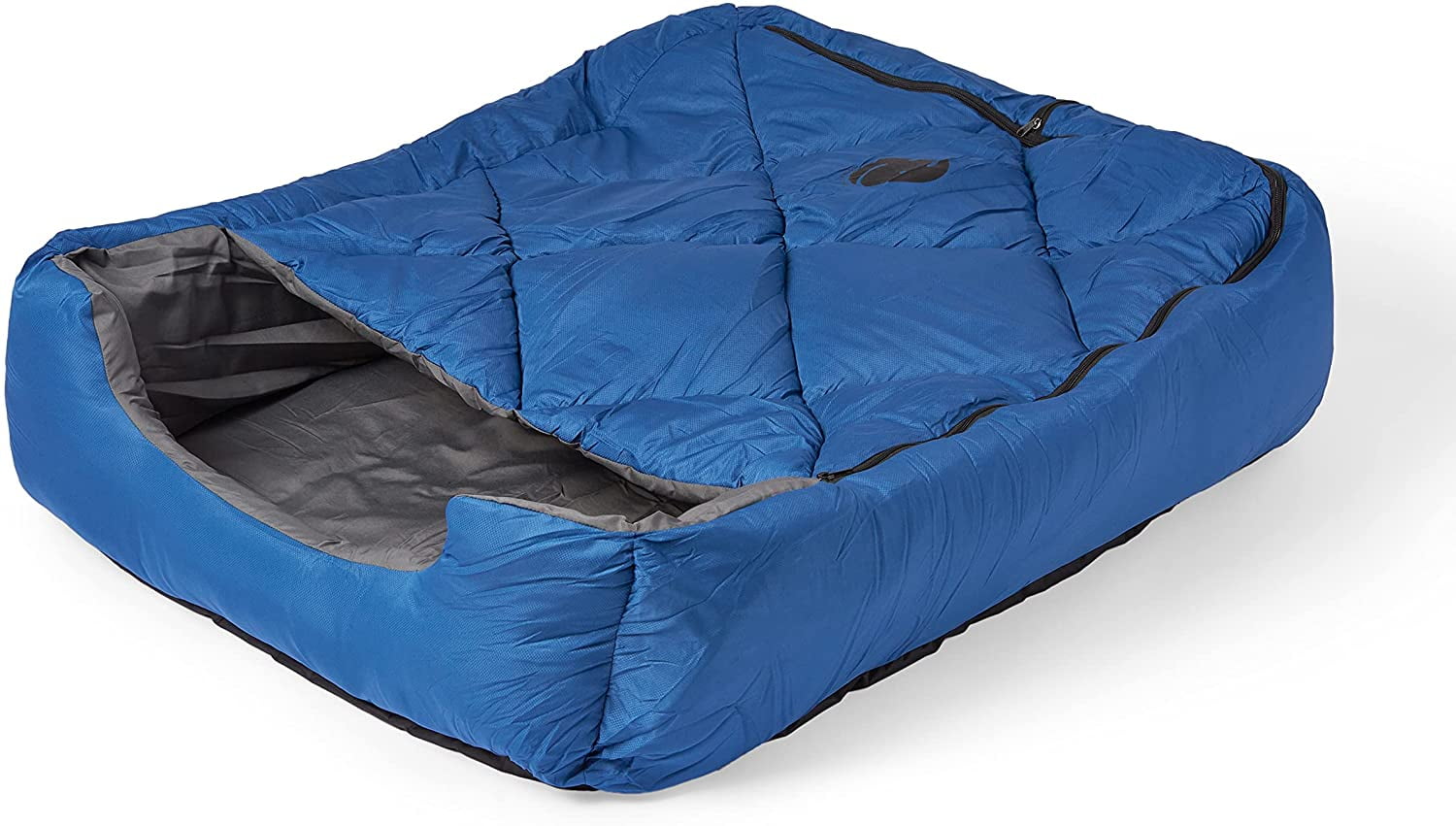 OmniCore Designs Pet Sleeping Bag (LG/Blue) with Zippered Cover for Travel, Camping, Backpacking, Hiking | Good for Small and Large Pets | Use as Pet Beds, Pet Mats or Pet Blanket