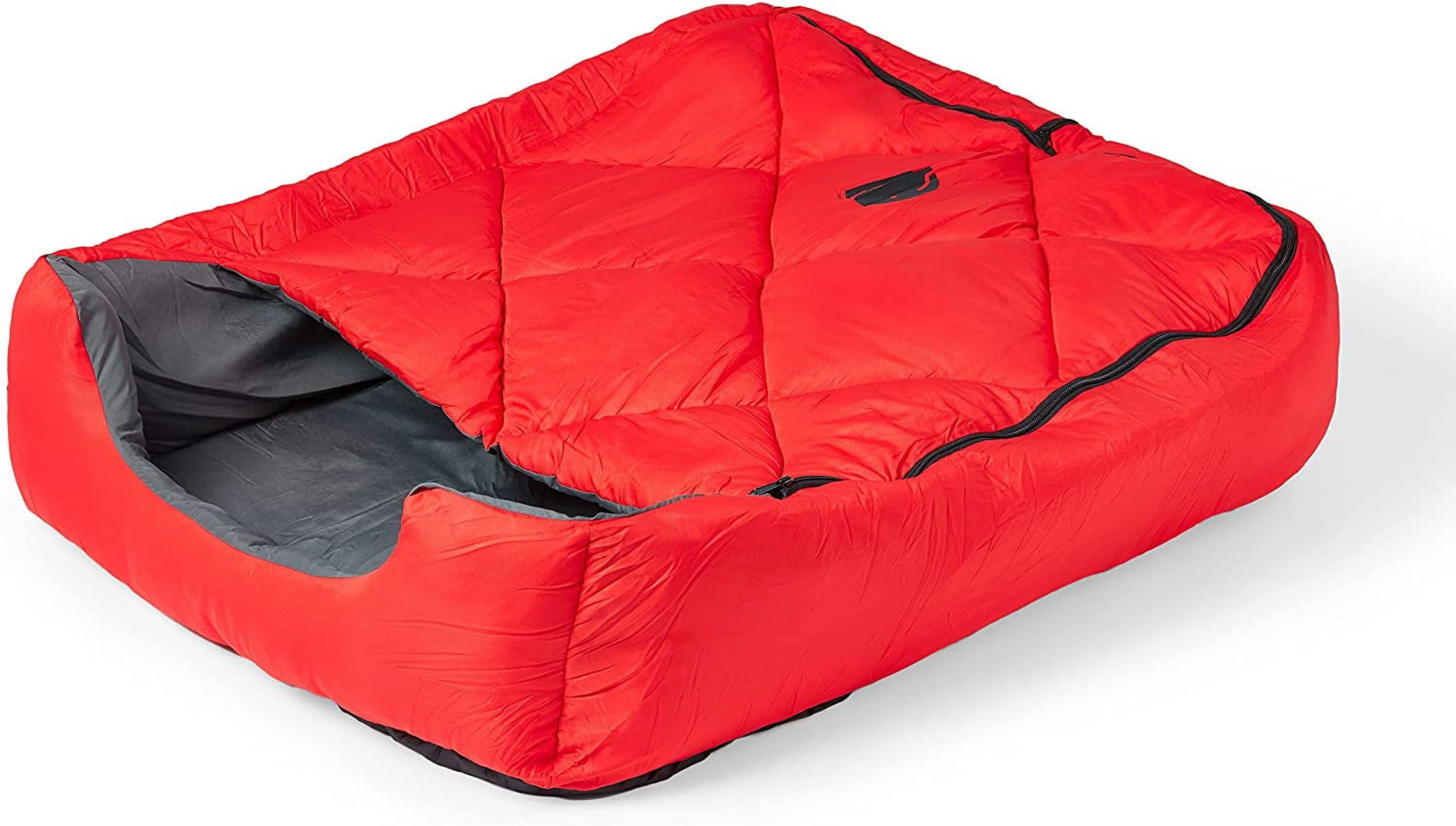 OmniCore Designs Pet Sleeping Bag (MD/Red) with Zippered Cover for Travel, Camping, Backpacking, Hiking | Good for Small and Large Pets | Use as Pet Beds, Pet Mats or Pet Blanket