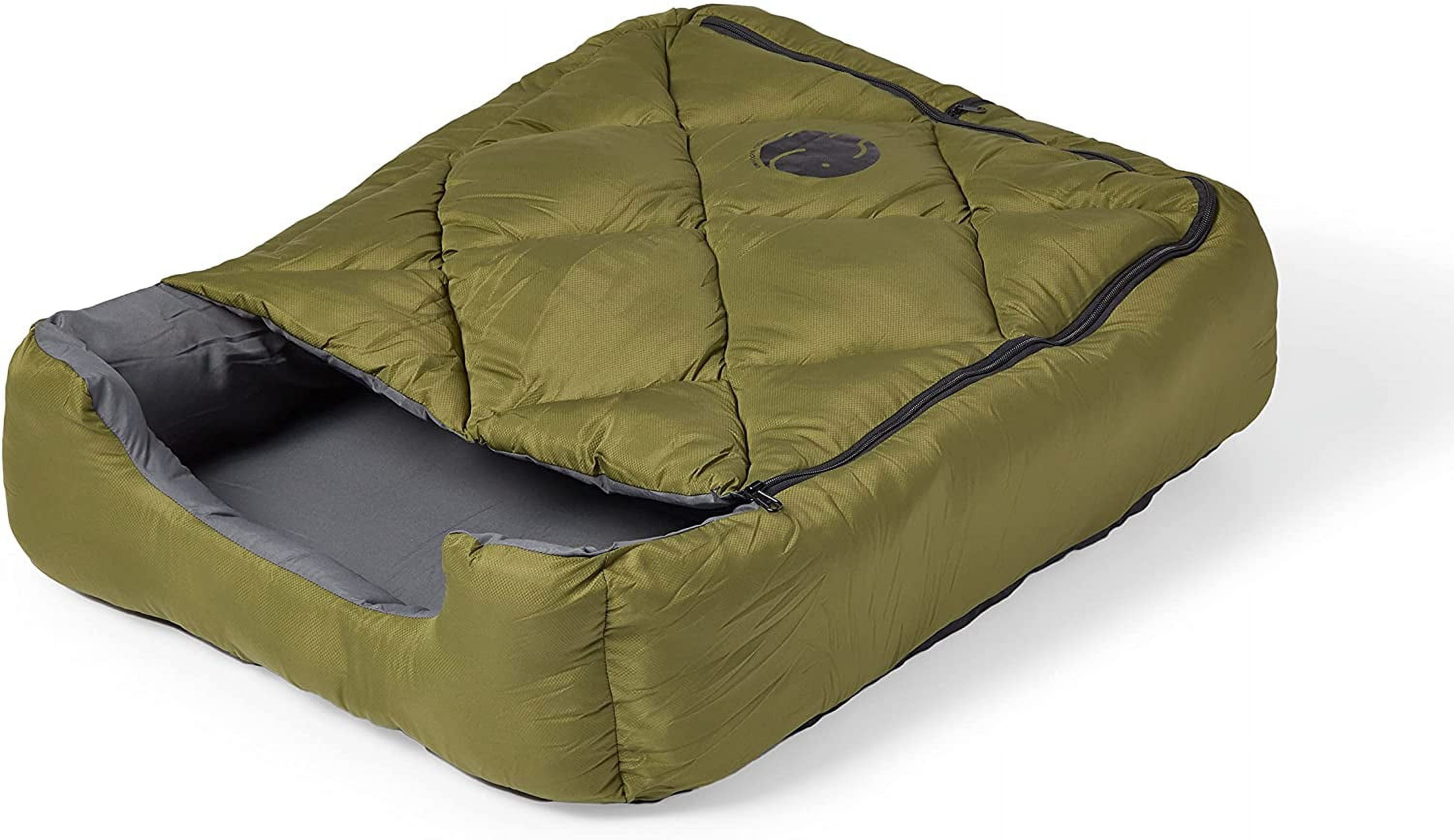 OmniCore Designs Pet Sleeping Bag (SM/Green) with Zippered Cover for Travel, Camping, Backpacking, Hiking | Good for Small and Large Pets | Use as Pet Beds, Pet Mats or Pet Blanket