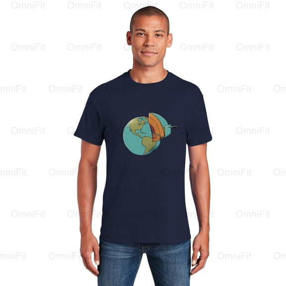 OmniFit22 Earth Cake Earth Day Environmental Awareness Celebration Baking Planet Layered T-Shirt, for Unisex, up to size 5XL.