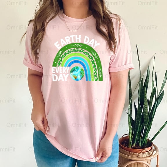OmniFit22 Earth Day Every Day Simple Shirt Environmental Awareness Constant Care Basic Wear T-Shirt, for Unisex, up to size 5XL.